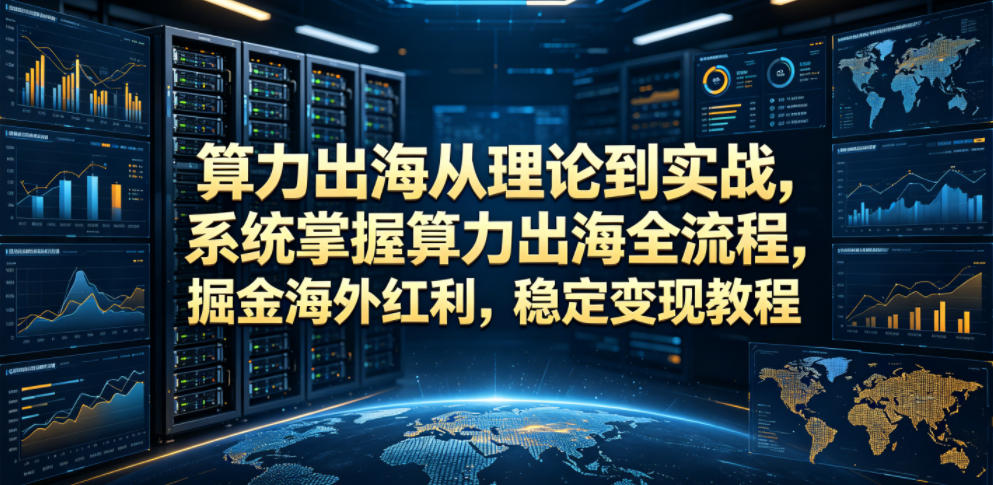 算力出海从理论到实战，系统掌握算力出海全流程，掘金海外红利，稳定变现教程-青禾学社