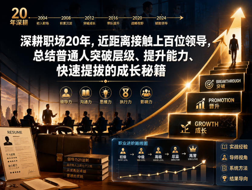 付费文章：深耕职场20年，近距离接触上百位领导，总结普通人突破层级、提升能力、快速提拔的成长秘籍(全网独家干货)-青禾学社