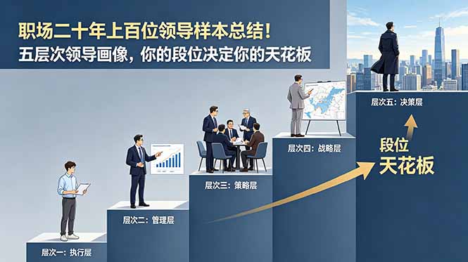 付费文章：职场二十年上百位领导样本总结！五层次领导画像，你的段位决定你的天花板-青禾学社