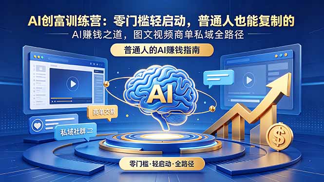 AI创富训练营：零门槛轻启动，普通人也能复制的AI赚钱之道，图文视频商单私域全路径-青禾学社