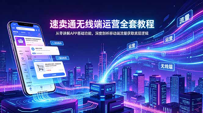速卖通无线端运营全套教程，从零讲解APP基础功能，深度剖析移动端流量获取底层逻辑-青禾学社