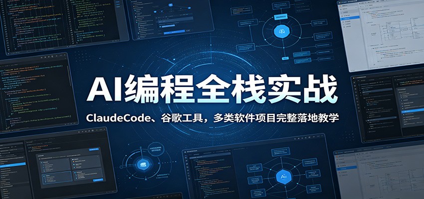 AI编程全栈实战：ClaudeCode、谷歌工具，多类软件项目完整落地教学-青禾学社