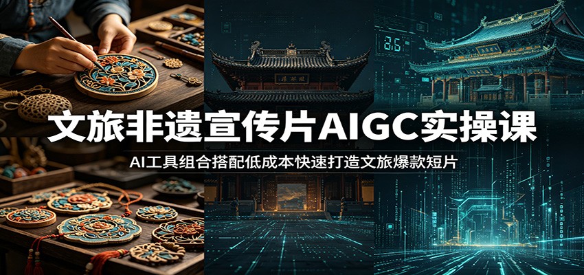 文旅非遗宣传片AIGC实操课：AI工具组合搭配低成本快速打造文旅爆款短片-青禾学社