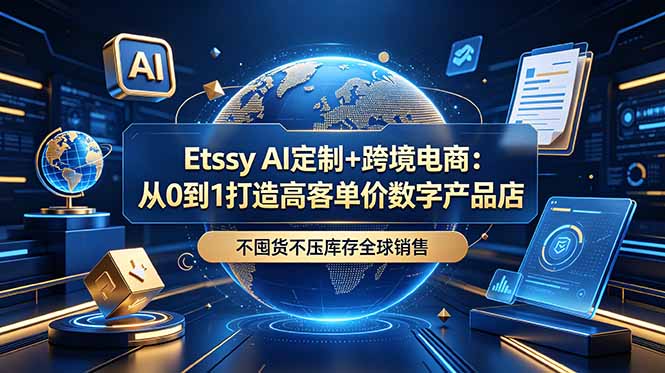 Etsy AI定制+跨境电商：从0到1打造高客单价数字产品店，不囤货不压库存全球销售-青禾学社
