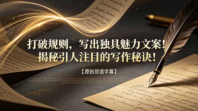 打破规则，写出独具魅力文案！揭秘引人注目的写作秘诀！【原创双语字幕】-青禾学社