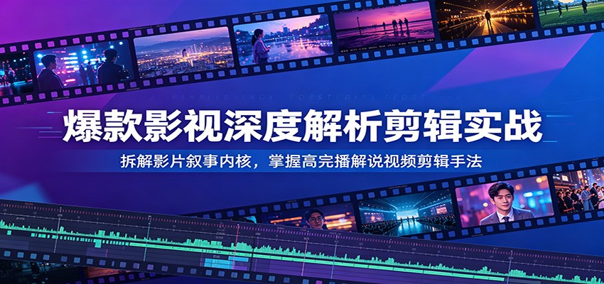 爆款影视深度解析剪辑实战：拆解影片叙事内核，掌握高完播解说视频剪辑手法-青禾学社