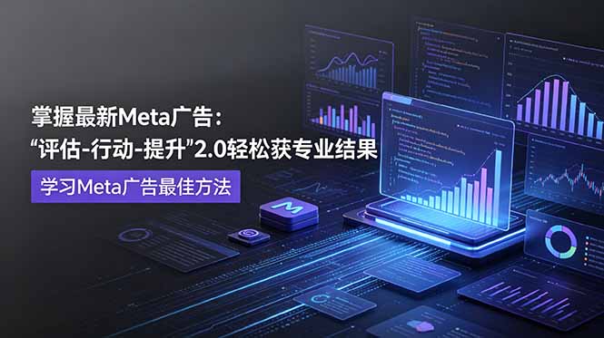掌握最新的Meta广告，通过“评估-行动-提升”2.0版本轻松获得专业级结果。学习目前学习Meta广告的最佳方法-青禾学社