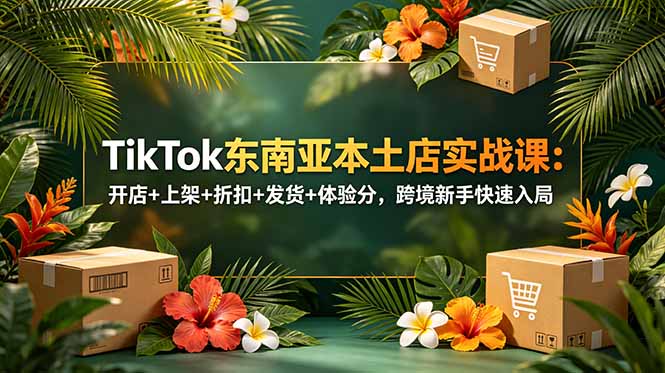 TikTok东南亚本土店实战课：开店+上架+折扣+发货+体验分，跨境新手快速入局-青禾学社