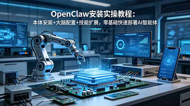 OpenClaw安装实操教程：本体安装+大脑配置+技能扩展，零基础快速部署AI智能体-青禾学社