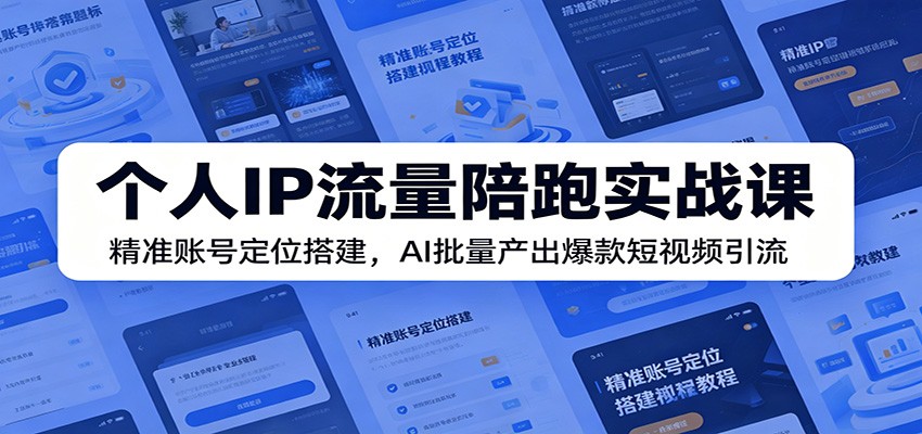 个人IP流量陪跑实战课：精准账号定位搭建，AI批量产出爆款短视频引流-青禾学社
