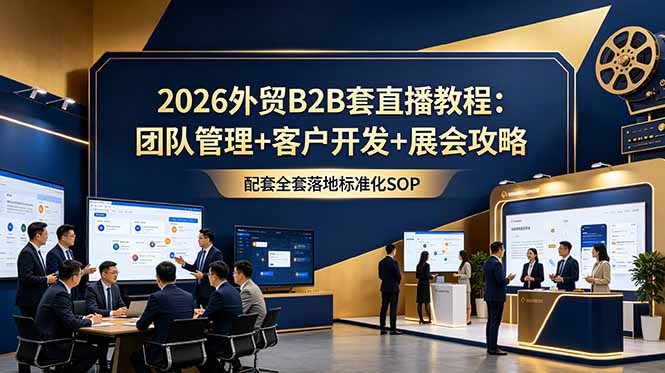2026外贸B2B套直播教程：团队管理+客户开发+展会攻略，配套全套落地标准化SOP-青禾学社