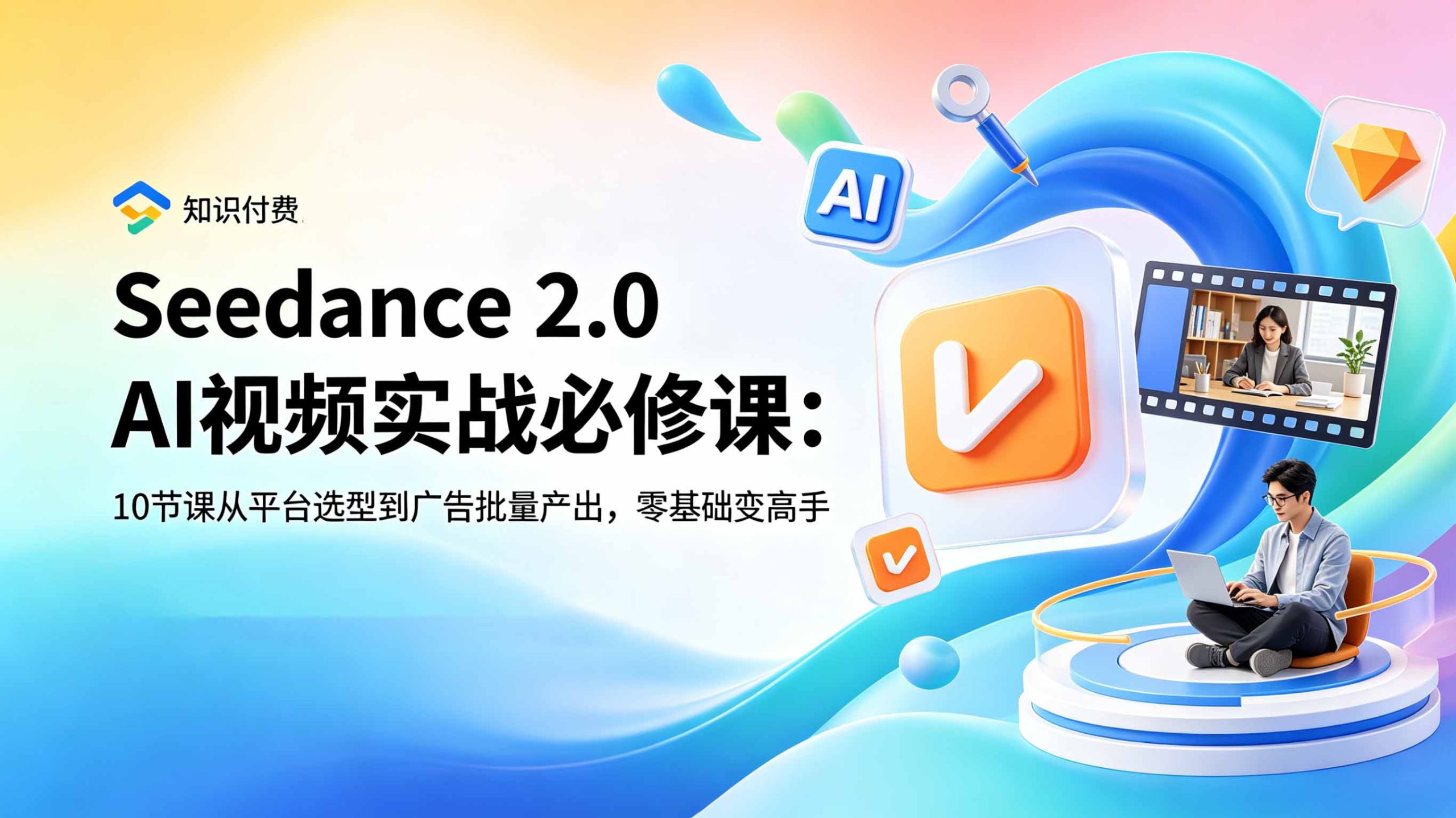 Seedance 2.0 AI视频实战必修课：10节课从平台选型到广告批量产出，零基础变高手-青禾学社