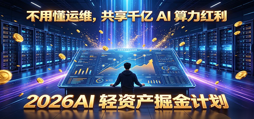 不用懂运维，共享千亿 AI 算力红利，2026AI 轻资产掘金计划-青禾学社