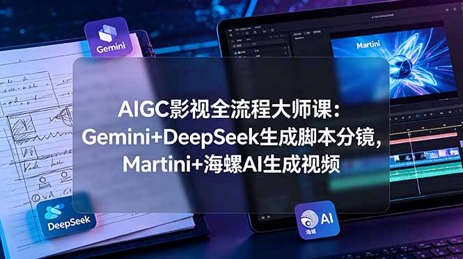 AIGC影视全流程大师课：Gemini+DeepSeek生成脚本分镜，Martini+海螺AI生成视频-青禾学社