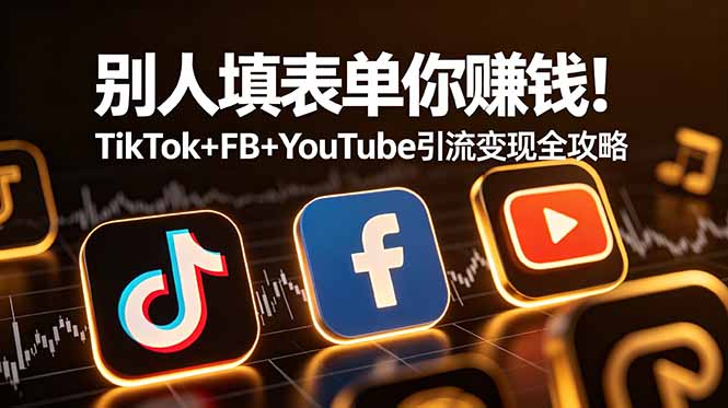 别人填表单你赚钱！TikTok+FB+YouTube 引流变现全攻略【原创双语字幕】-青禾学社