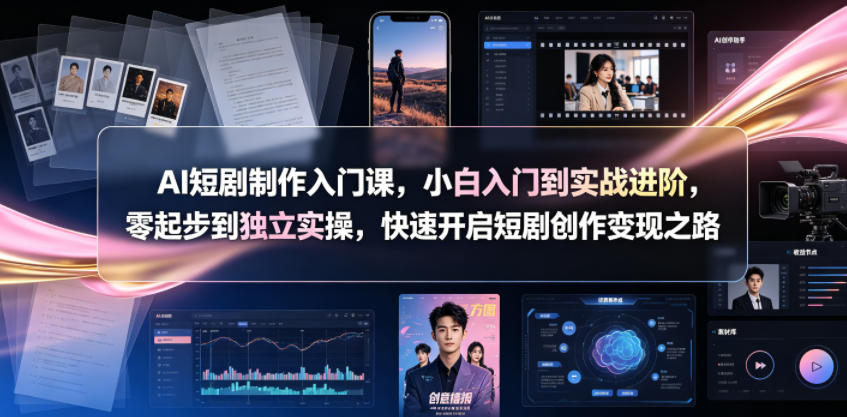 AI短剧制作入门课，小白入门到实战进阶，零起步到独立实操，快速开启短剧创作变现之路-青禾学社