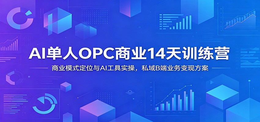 AI单人OPC商业14天训练营：商业模式定位与AI工具实操，私域B端业务变现方案-青禾学社