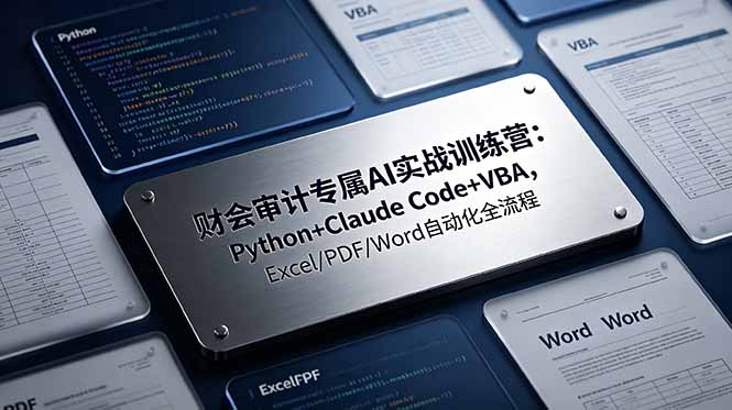 财会审计专属 AI实战训练营：Python+Claude Code+VBA，Excel/PDF/Word自动化全流程-青禾学社