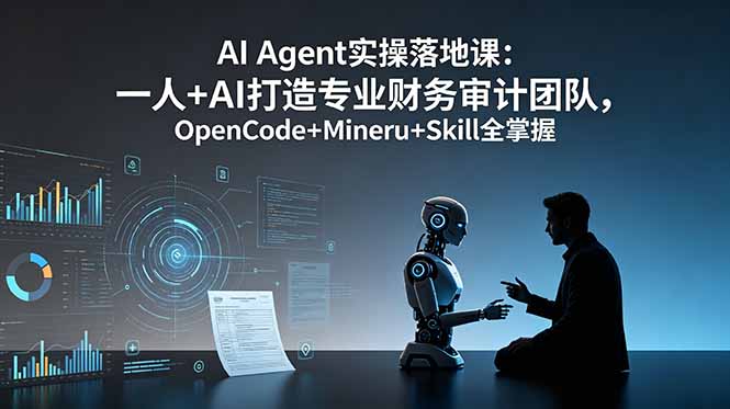 AI Agent实操落地课：一人+AI打造专业财务审计团队，OpenCode+Mineru+Skill全掌握-青禾学社