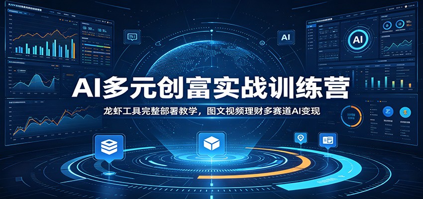 AI多元创富实战训练营：龙虾工具完整部署教学，图文视频理财多赛道AI变现-青禾学社