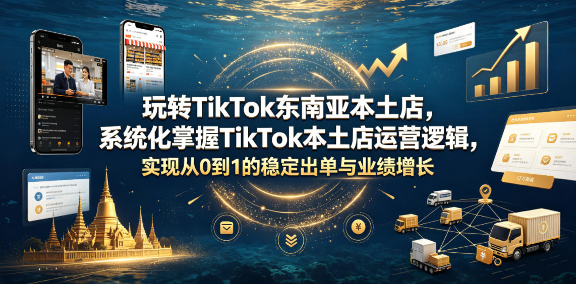 玩转TikTok东南亚本土店，系统化掌握TikTok本土店运营逻辑，实现从0到1的稳定出单与业绩增长-青禾学社