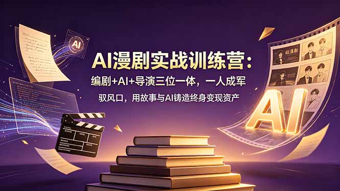 AI漫剧实战训练营：编剧+AI+导演三位一体，一人成军 驭风口，用故事与AI铸造终身变现资产-青禾学社