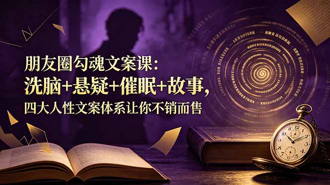 朋友圈勾魂文案课：洗脑+悬疑+催眠+故事，四大人性文案体系让你不销而售-青禾学社