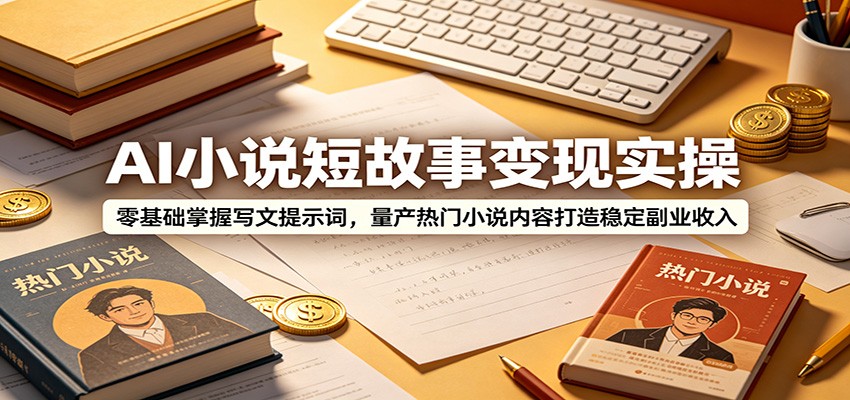 AI小说短故事变现实操：零基础掌握写文提示词，量产热门小说内容打造稳定副业收入-青禾学社
