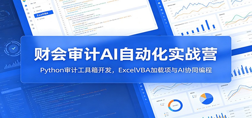 财会审计AI自动化实战营：Python审计工具箱开发，ExcelVBA加载项与AI协同编程-青禾学社