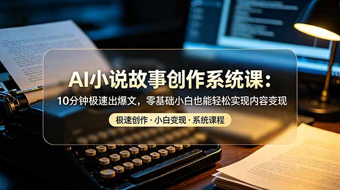 AI小说故事创作系统课：10分钟极速出爆文，零基础小白也能轻松实现内容变现-青禾学社