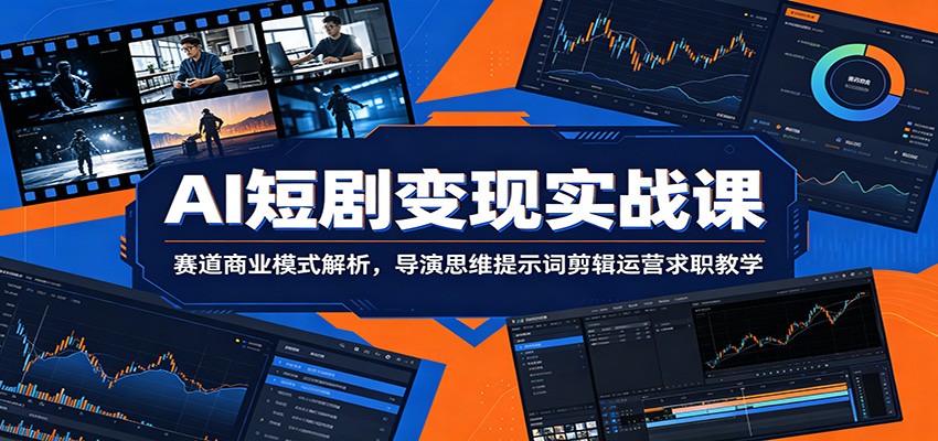 AI短剧变现实战课：赛道商业模式解析，导演思维提示词剪辑运营求职教学-青禾学社