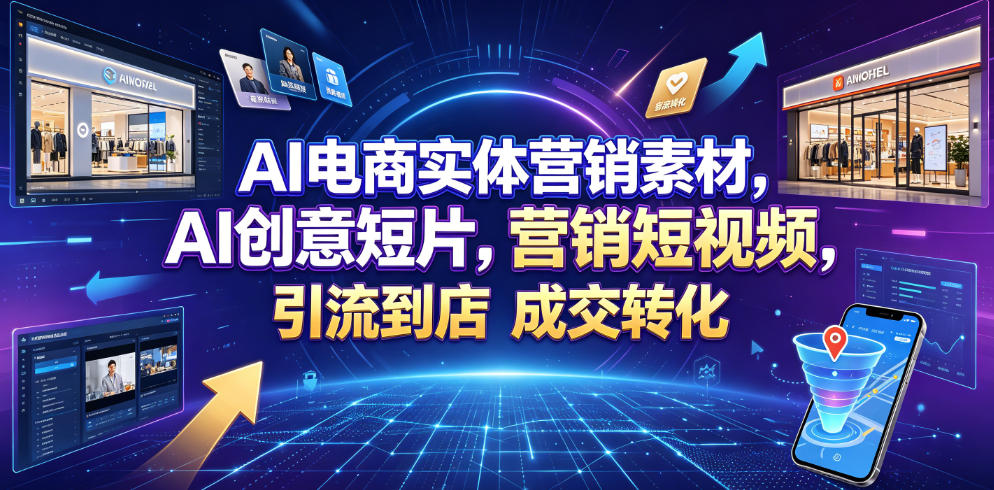 AI电商实体营销素材，AI创意短片，高效打造营销短视频，轻松引流到店，稳定提升门店客流与成交转化-青禾学社