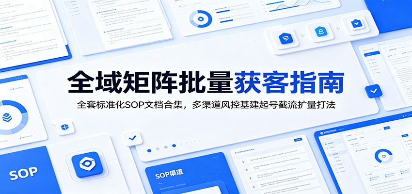 全域矩阵批量获客指南：全套标准化SOP文档合集，多渠道风控基建起号截流扩量打法-青禾学社