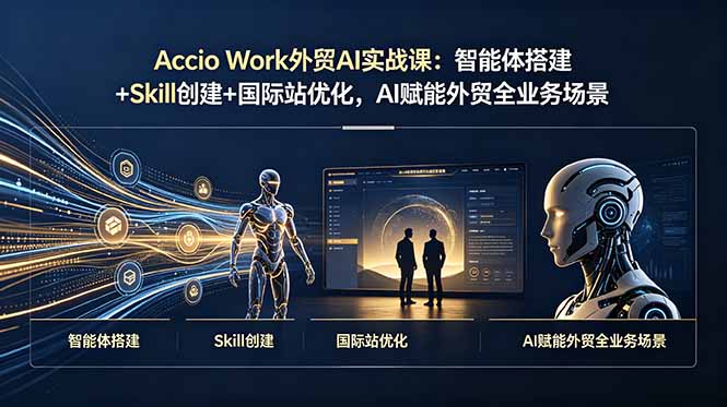 Accio Work外贸AI实战课：智能体搭建+Skill创建+国际站优化，AI赋能外贸全业务场景-青禾学社