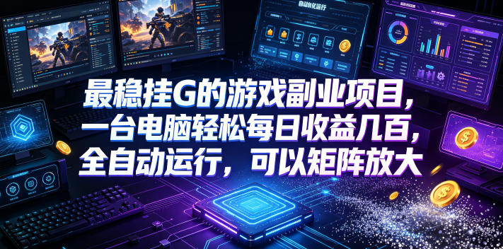 最稳挂G的游戏副业项目，一台电脑轻松每日收益几百，全自动运行，可以矩阵放大【揭秘】-青禾学社
