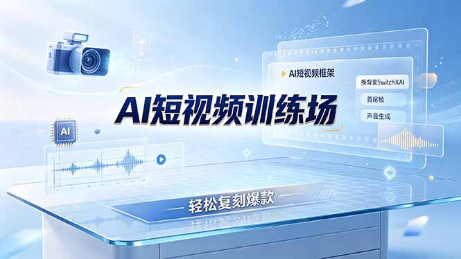 老陈AI短视频训练场：AI短视频框架+换背景SwitchXAI+首尾帧+声音生成，轻松复刻爆款-青禾学社