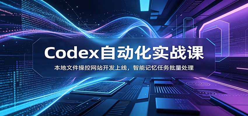 Codex自动化实战课：本地文件操控网站开发上线，智能记忆任务批量处理-青禾学社