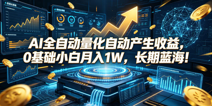 AI全自动量化自动产生收益，0基础小白月入1W，长期蓝海！【揭秘】-青禾学社