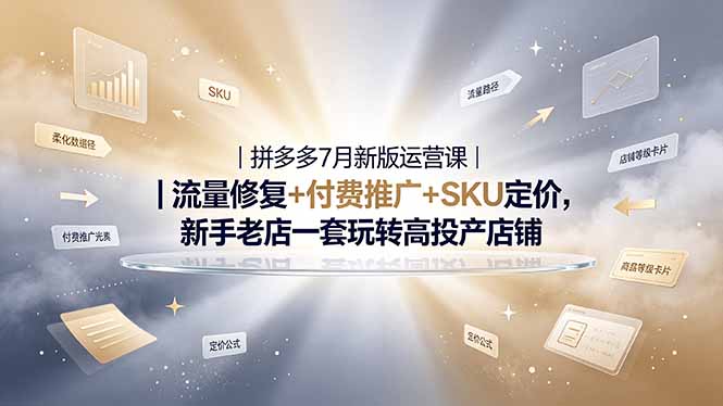 2026拼多多掘金运营私教大课-7月，流量推广定价申诉全覆盖，一套打法稳定店铺长期出单-青禾学社