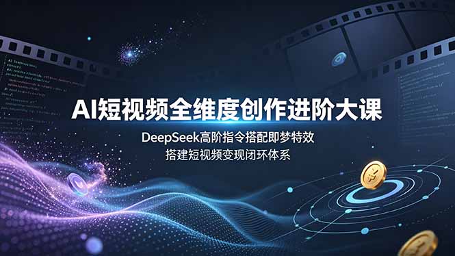 AI短视频全维度创作进阶大课，DeepSeek高阶指令搭配即梦特效，搭建短视频变现闭环体系-青禾学社