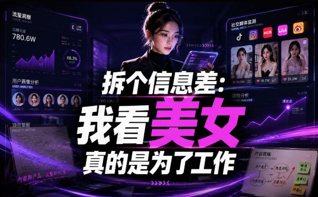 【理直气壮】我给看美女找了一个非常恰当的理由，信息差项目-青禾学社