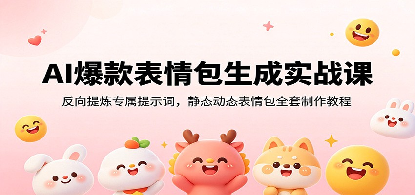 AI爆款表情包生成实战课：反向提炼专属提示词，静态动态表情包全套制作教程-青禾学社