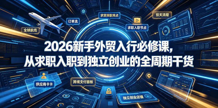 2026新手外贸入行必修课，从求职入职到独立创业的全周期干货-青禾学社