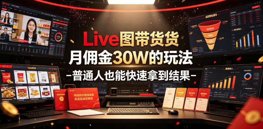 Live图带货月佣金30W的玩法-普通人也能快速拿到结果-青禾学社