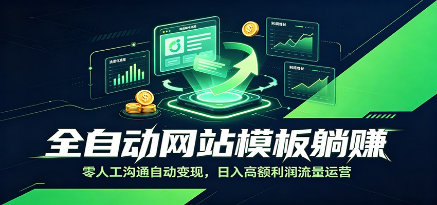 全自动网站模板躺赚：零人工沟通自动变现，日入高额利润流量运营-青禾学社