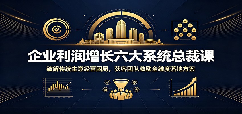 企业利润增长六大系统总裁课：破解传统生意经营困局，获客团队激励全维度落地方案-青禾学社