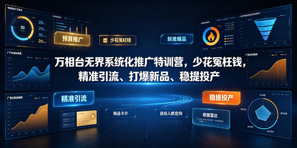 万相台无界系统化推广特训营VI0.0，少花冤枉钱，精准引流、打爆新品、稳提投产(全程录音+字幕)-青禾学社