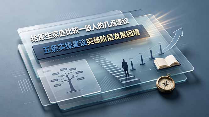付费文章：给原生家庭比较一般人的几点建议，五条实操建议突破阶层发展困境-青禾学社