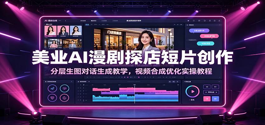 美业AI漫剧探店短片创作：分层生图对话生成教学，视频合成优化实操教程-青禾学社
