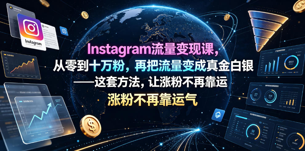 Instagram流量变现课，从零到十万粉，再把流量变成真金白银——这套方法，让涨粉不再靠运气【原创双语字幕】-青禾学社